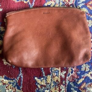 Baggu brown leather pouch/clutch